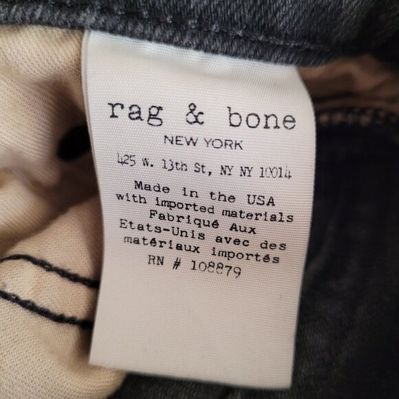 Rag & Bone Black Skinny Rock Holes Distressed Jeans - Picture 6 of 6